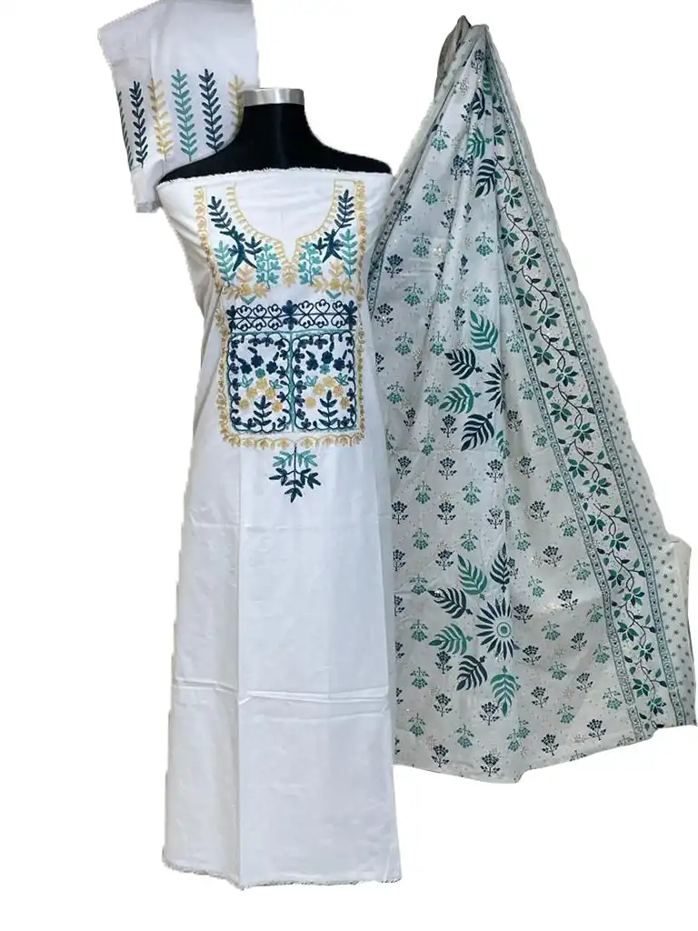 Gorgeous Unstitched Cotton Shalwar Kamiz 3 Piece For Women